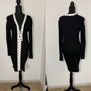 Black & white sweater dress